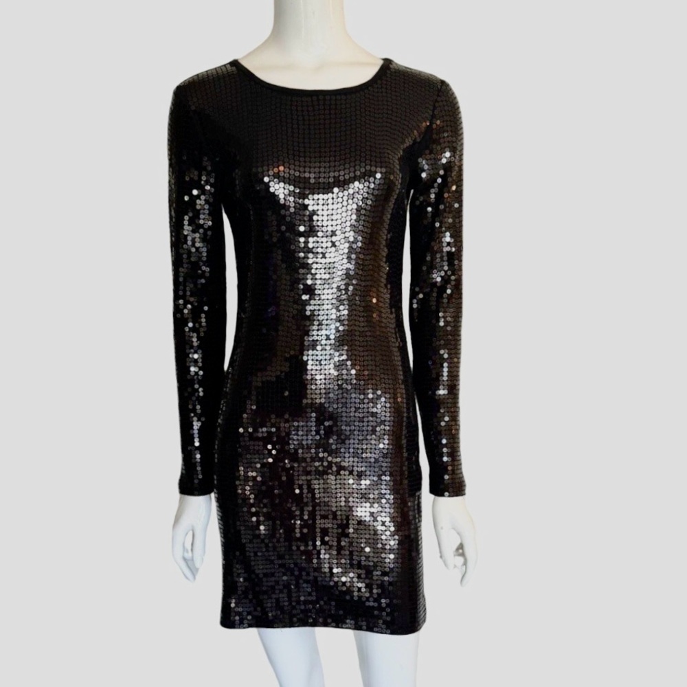 NWOT New Michael Kors Black Sequin Dress Size Medium